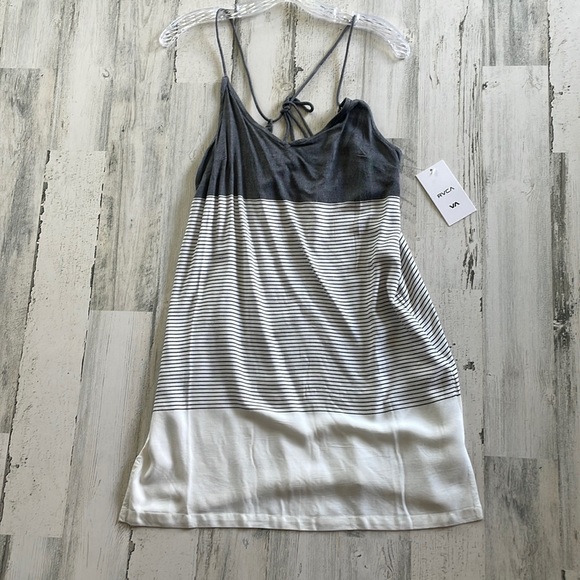 RVCA Gray and White Striped Dress - Picture 1 of 7